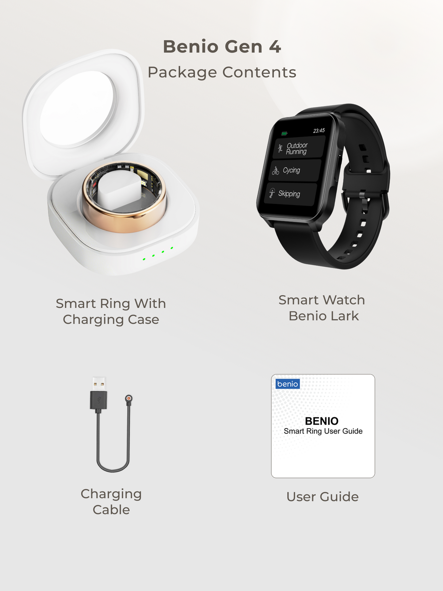 The Benio Ultimate Health Duo: Gen 4 Smart Ring + Lark Watch Gift Set